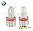 Pack Ampoule LED 20Watts anneaux H8 LUXE V2 angel eyes BMW E63 à E93 X1 X5 X6 - Blanc