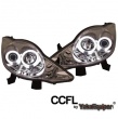 Phares avant Peugeot 107 Angel Eyes CCFL 05+ - Chrome
