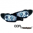 Phares avant Peugeot 206 Angel Eyes CCFL 98-02 - Chrome