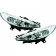 Phares avant Peugeot 207 Devil Eyes LED - Chrome