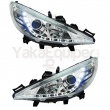 Phares avant Peugeot 207 Devil Eyes LED - Chrome
