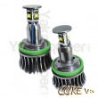 Pack Ampoule LED 25Watts anneaux H8 LUXE V3 angel eyes BMW E63 à E93 X1 X5 X6 - Blanc