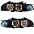 Phares avant BMW Serie 5 E39 Angel Eyes - Noir