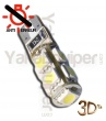 Ampoule T10 LED 3D<sup>9</sup> SMD- Anti Erreur OBD - Culot W5W - Blanc Pur