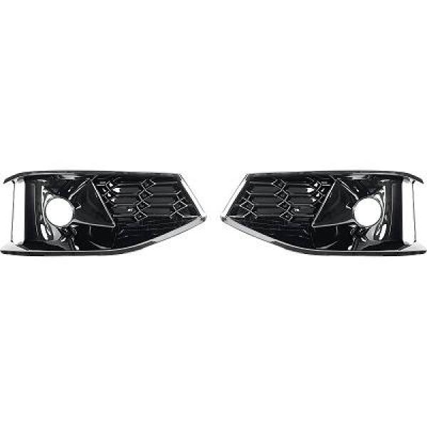 Grades dos faróis de neblina / ACC Audi A4 B9 20-24 - Alumínio preto brilhante - visual RS