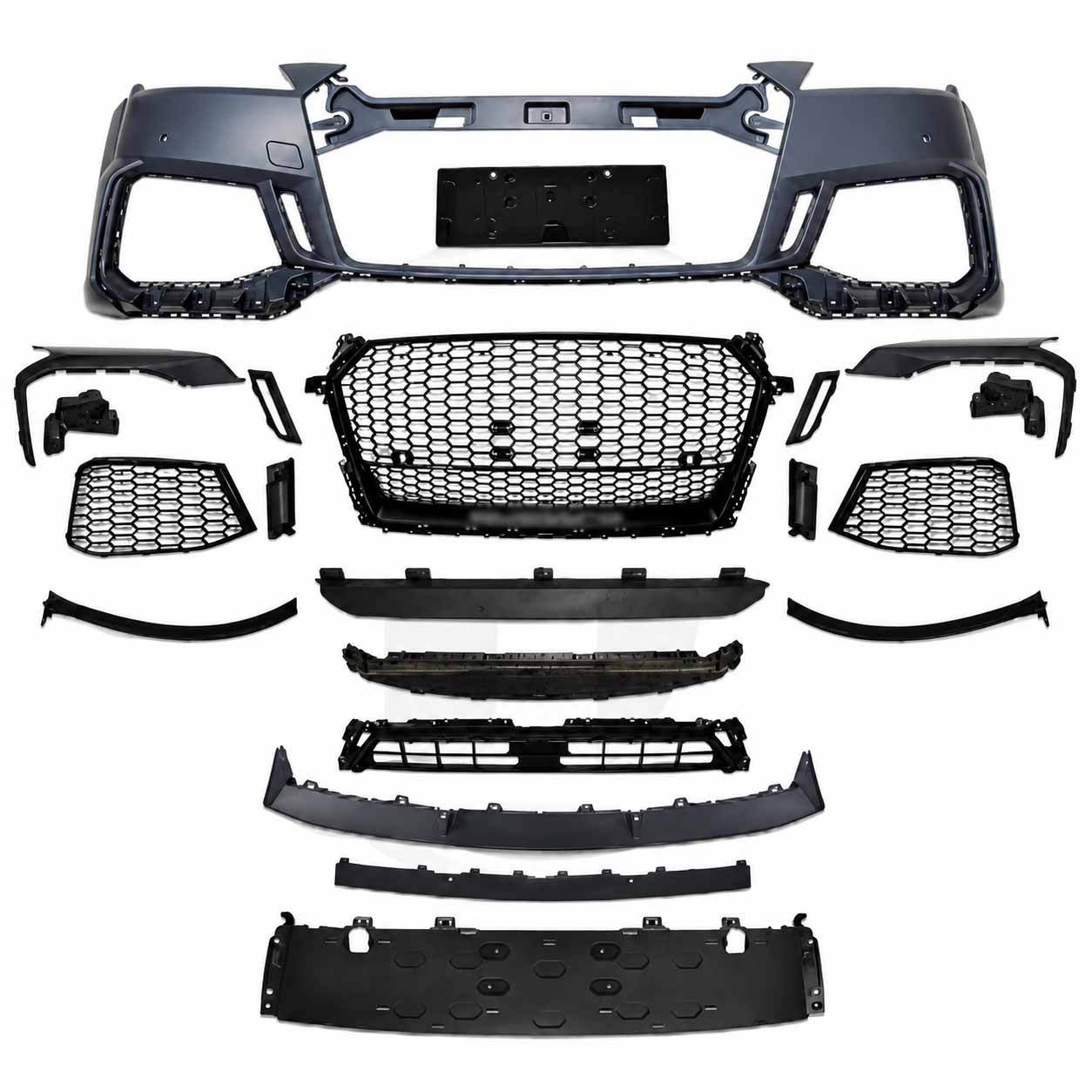 Pare choc avant look RS noir brillant avec PDC pour Audi TT / TTS 14-17