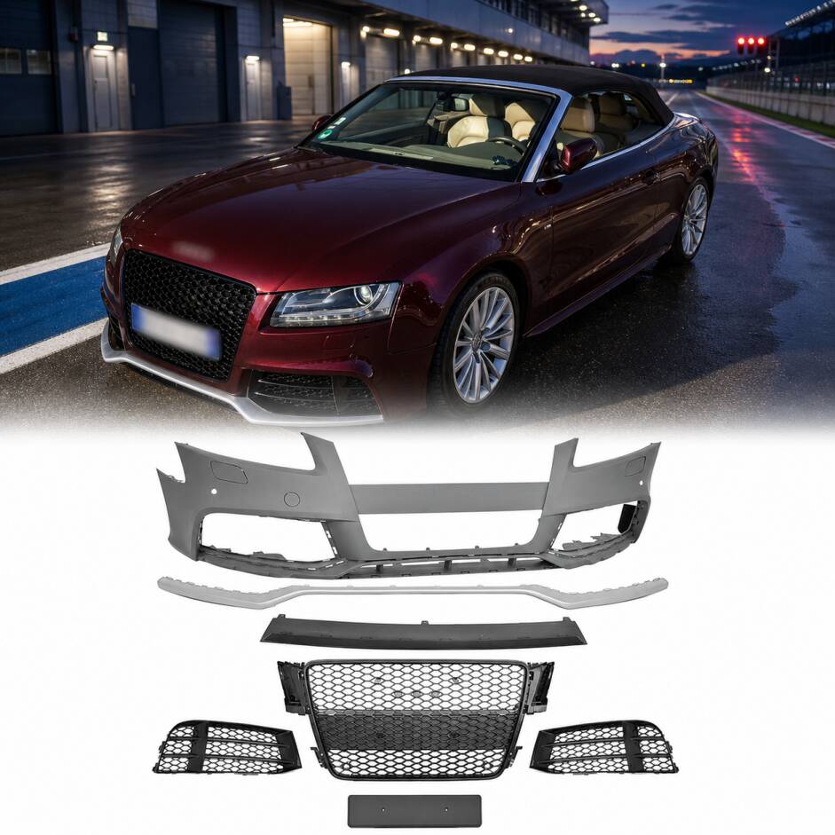 Pare choc avant AUDI A5 07-11 - Look RS5 - Noir - PDC