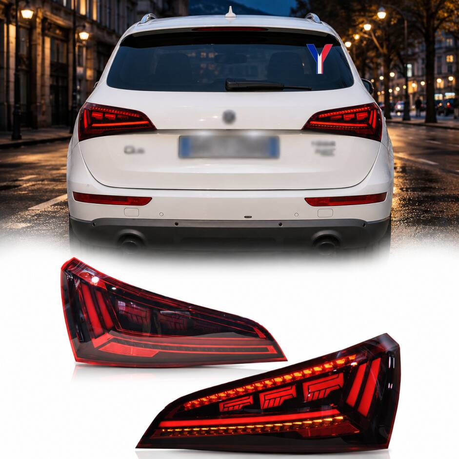2 Feux arriere LED AUDI Q5 08-12 - dynamiques LED - Rouge fume