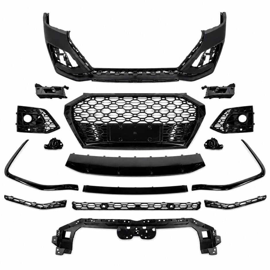 Pare choc avant look RSQ5 noir brillant avec PDC et lave-phares pour Audi Q5 II FY 20-25