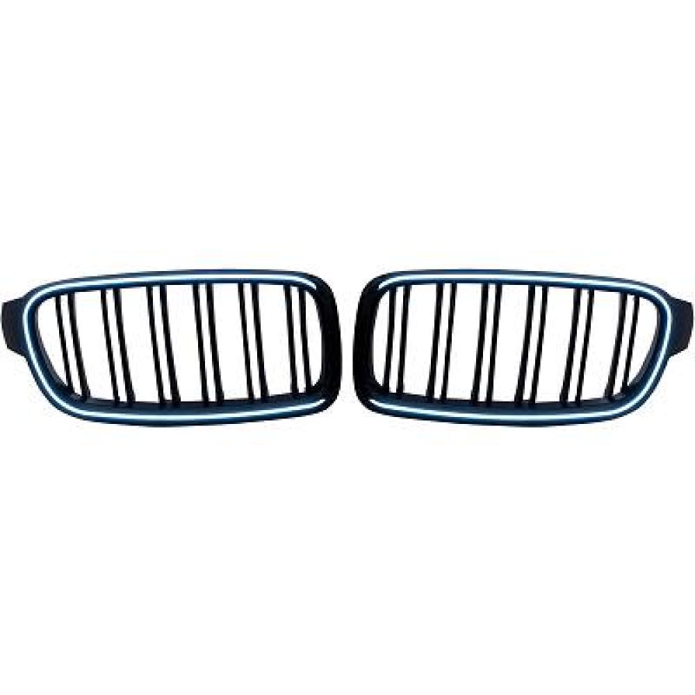 Calandre avant look MTech avec LED pour BMW Série 3 F30 / F80 12-18 - Noir brillant