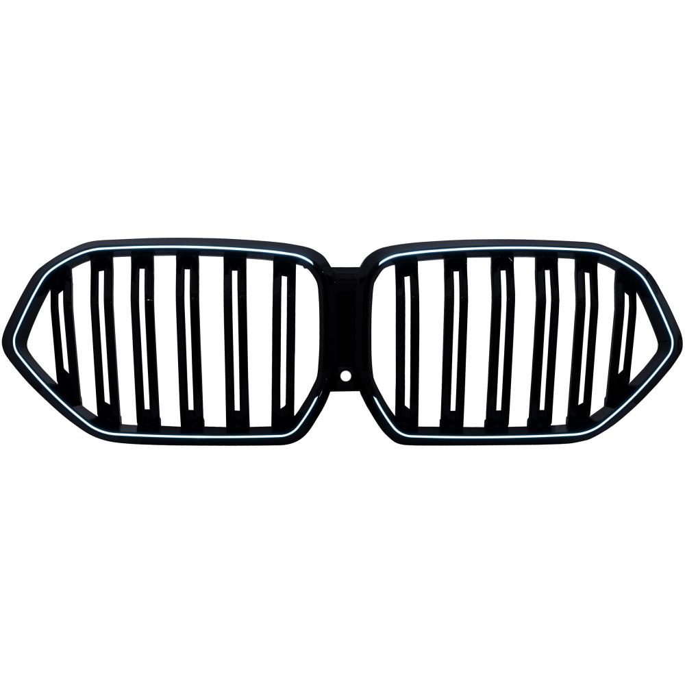 Calandre avant look M-Tech noir brillant à LED double barre avec caméra pour BMW X6 G06 LCI 24-26