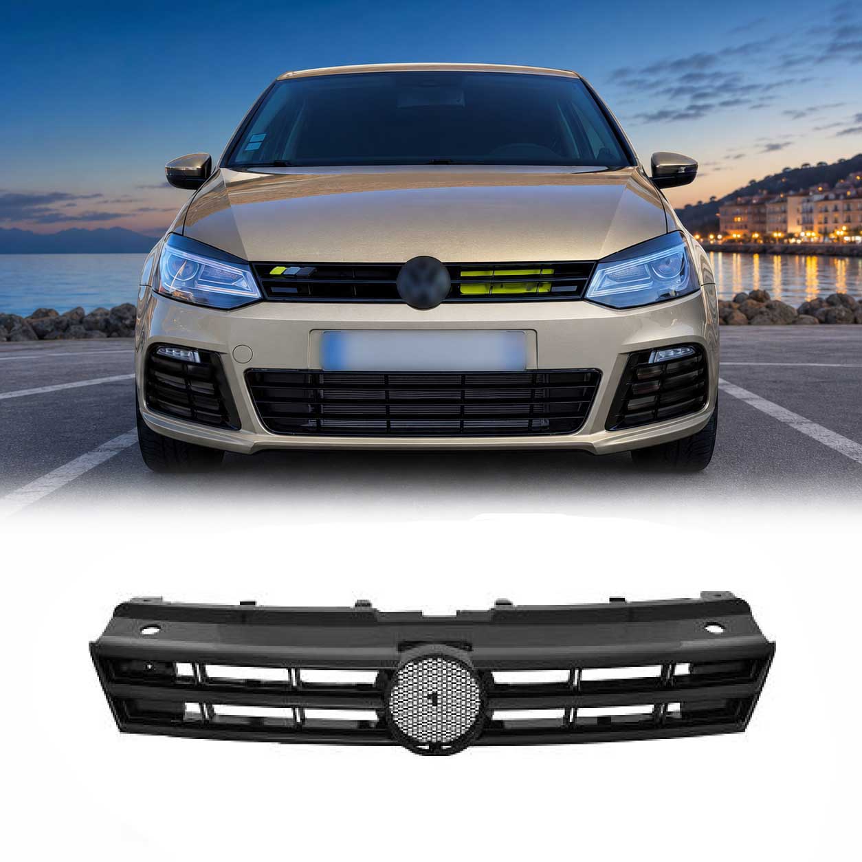 Grille calandre VW Polo (6R) - look R-line - Noir