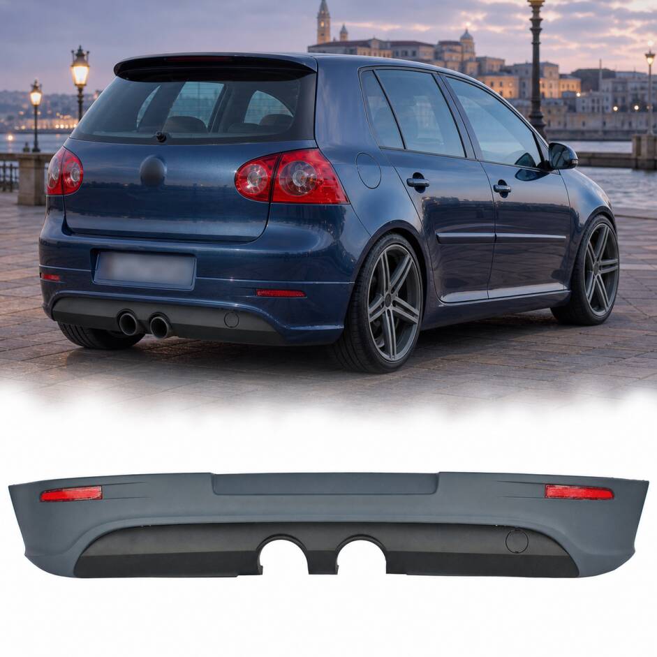 Pare choc arriere VW Golf 5 (V) look R32 - double sortie centrale protec
