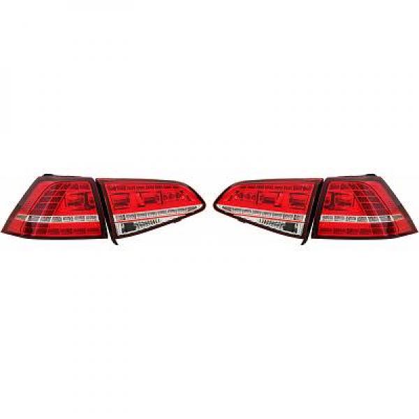 2 VW Golf 7 dynamische achterlichten - LED-look R - Rood
