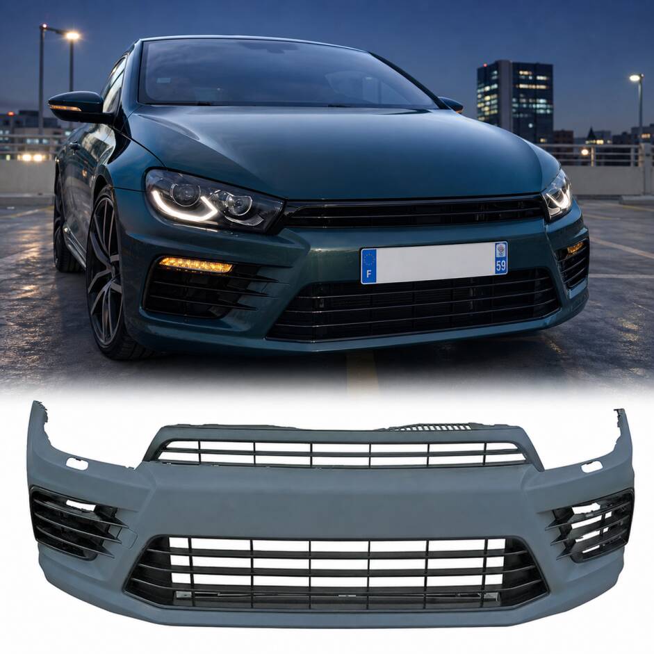 Pare choc avant VW Scirocco look R- R20 08-17 DRL