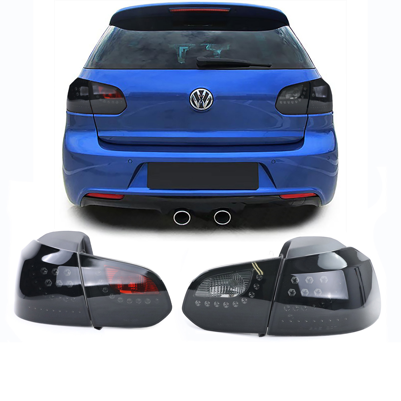 2 VW Golf 6 Rückleuchten in dynamischer Oled-Optik - LED - getönt 