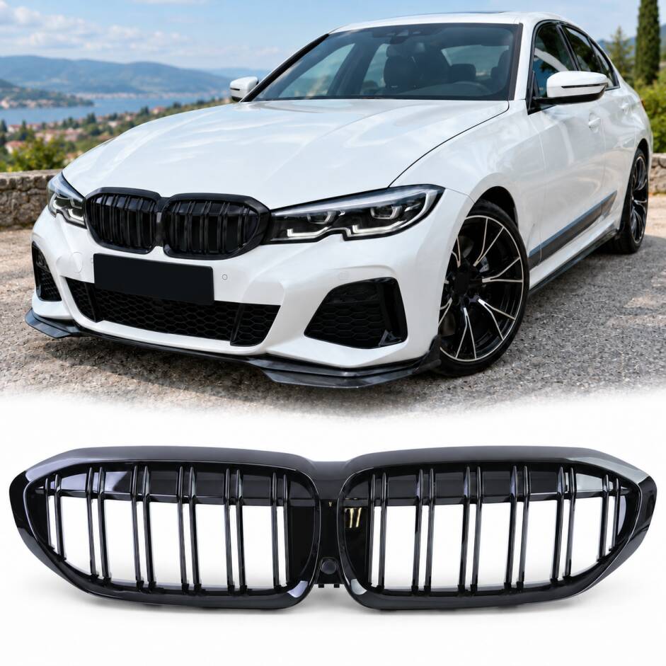 Grilles calandre BMW Serie 3 G20 G21 look m3 - 18-22 - Noir Brillant