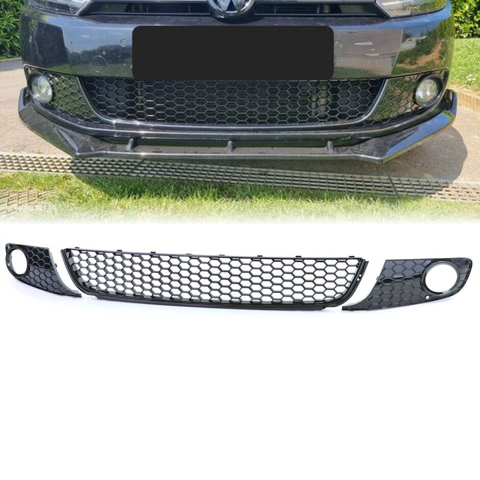 Grilles VW GOLF 6 - look GTI nid d'abeille - Noir Brillant