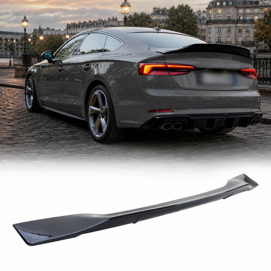 Becquet arrière Ducktail look Performance noir brillant pour Audi A5 F5 Coupé / Sportback 16-20