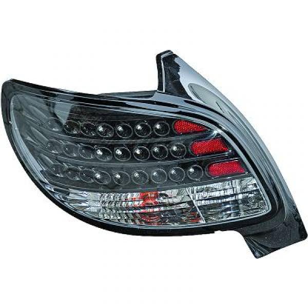 2 faróis traseiros Peugeot 206 LED - Preto