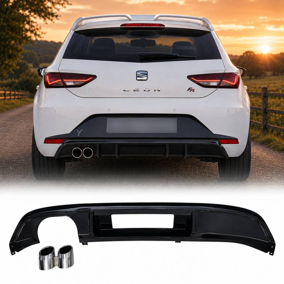 Diffuseur Seat Leon 3 5F 17-20 - Look FR - Noir brillant