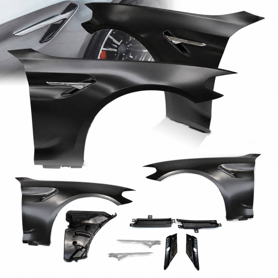 2 Ailes avant look M5 avec prises d’air chromées pour BMW Série 5 G30 / G31 17-20