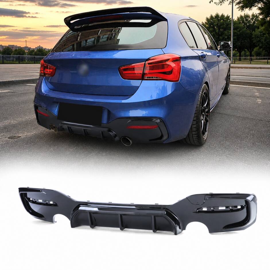 Diffuseur arriere BMW serie 1 F20 F21 LCI 15-20 double sortie