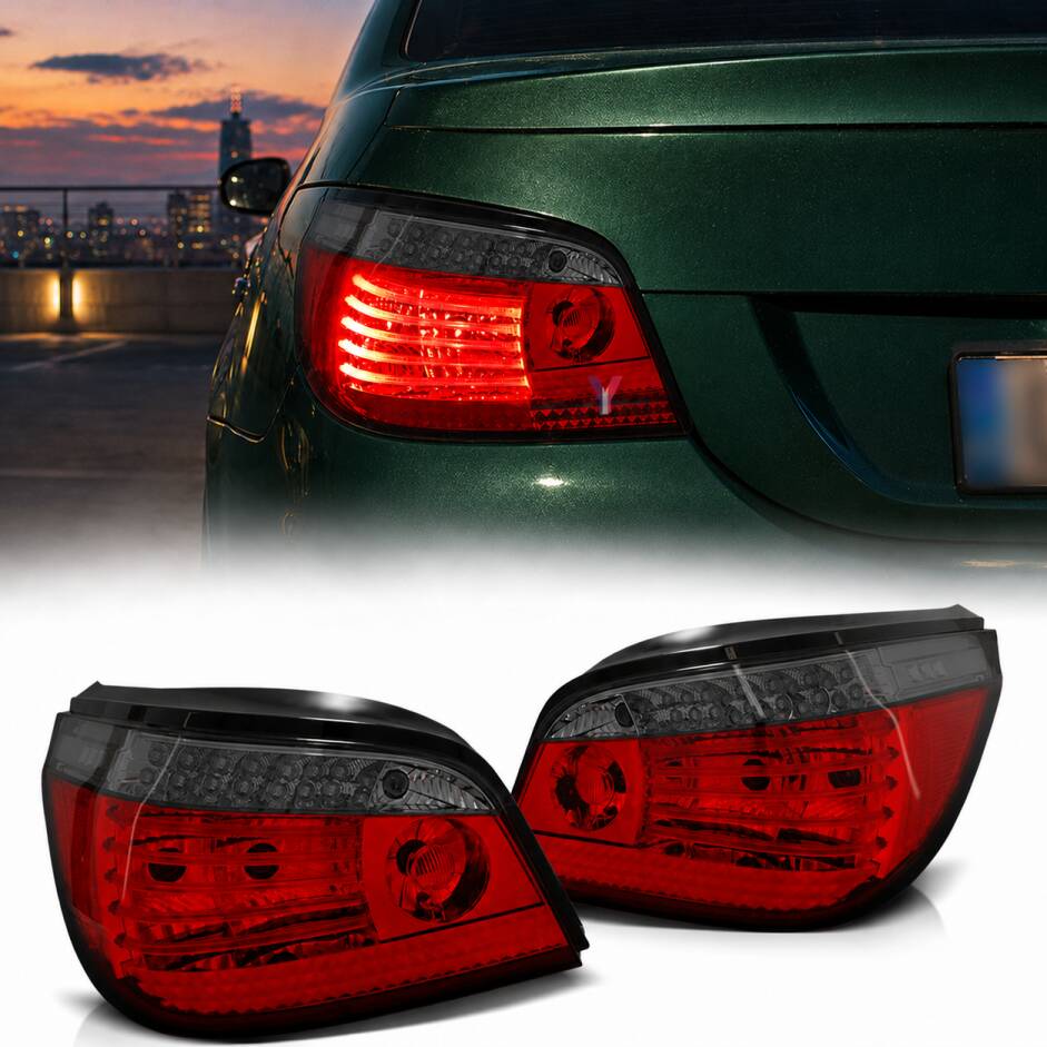 2 Feux arriere BMW Serie 5 E60 LED 03-07 - dynamiques rouge Fumé