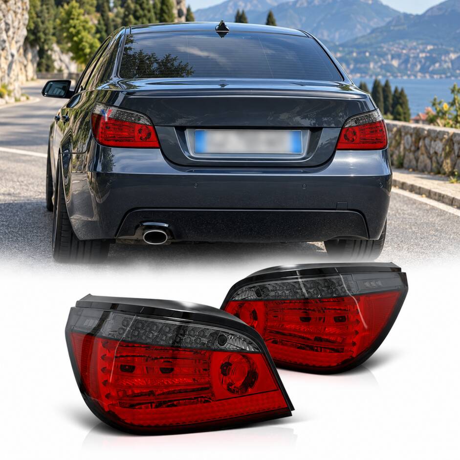 2 Feux arriere BMW Serie 5 E60 LCI LED 07-09 - dynamiques rouge Fumé