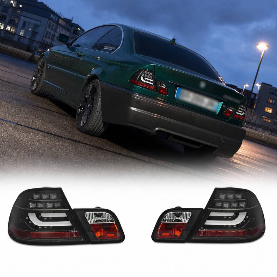 2 Feux arrière BMW Série 3 E46 Coupé 03-06 - LED Bar - Noir