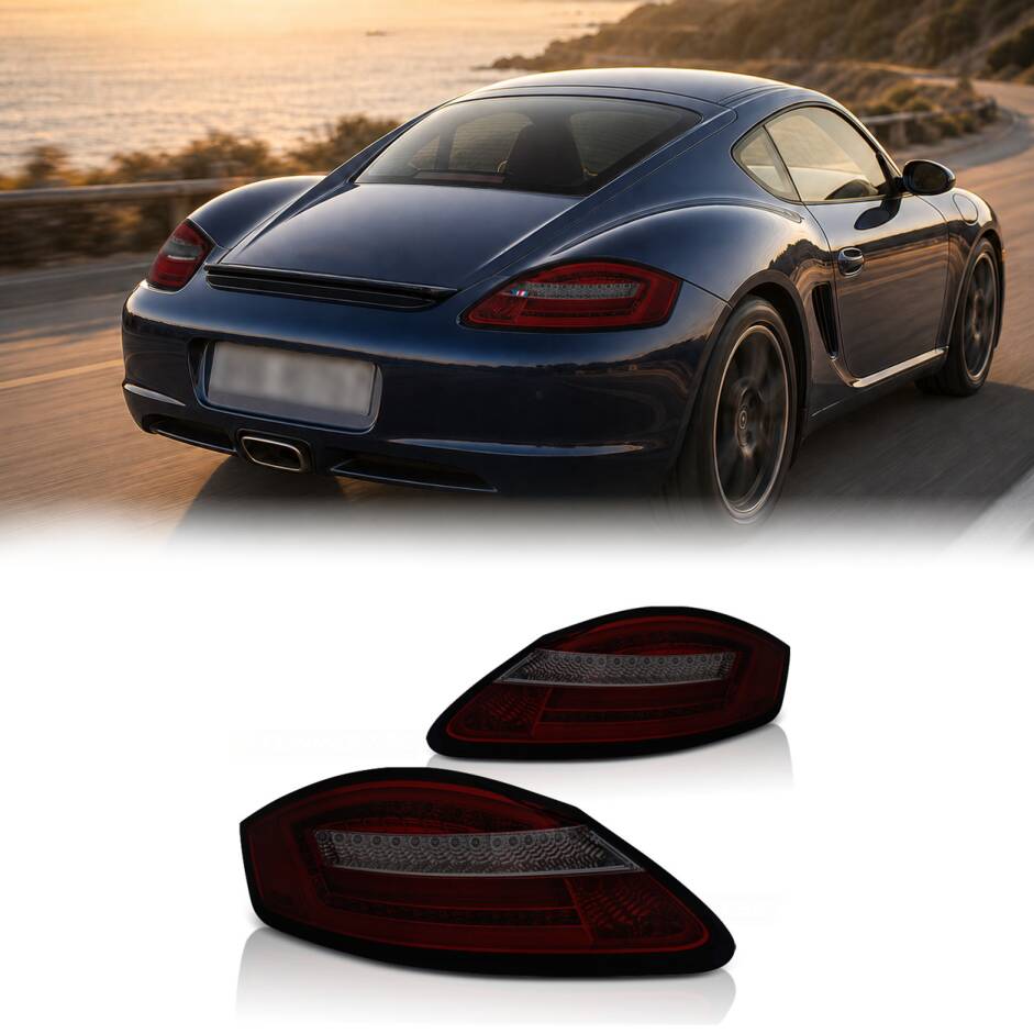 2 Feux Porsche Boxster Cayman 987 fullLED dynamiques 04-08 - Rouge fume