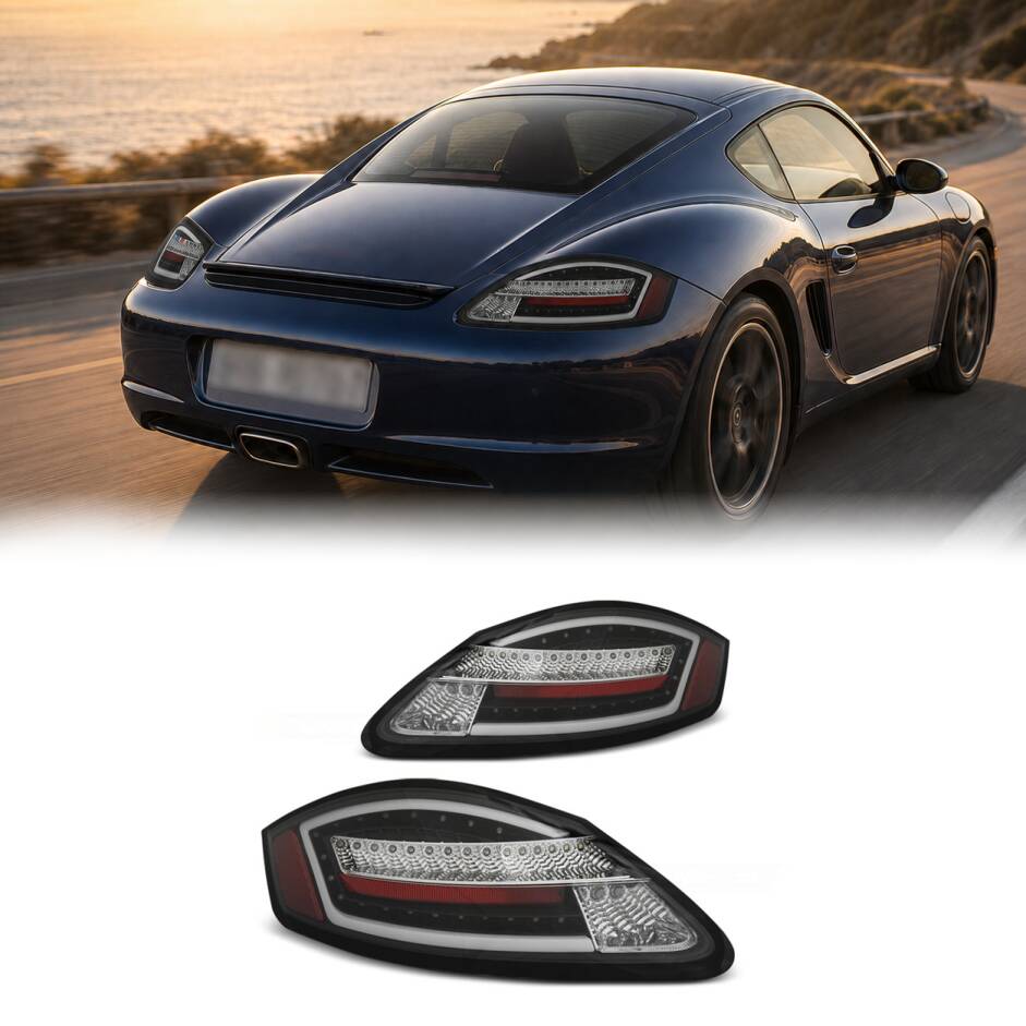 2 Feux Porsche Boxster Cayman 987 fullLED dynamiques 04-08 - Noir