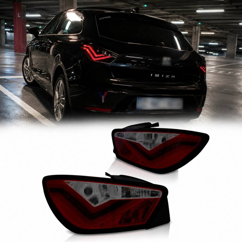 2 Feux SEAT Ibiza 6J 08-12 - LED LTI - Rouge teinté
