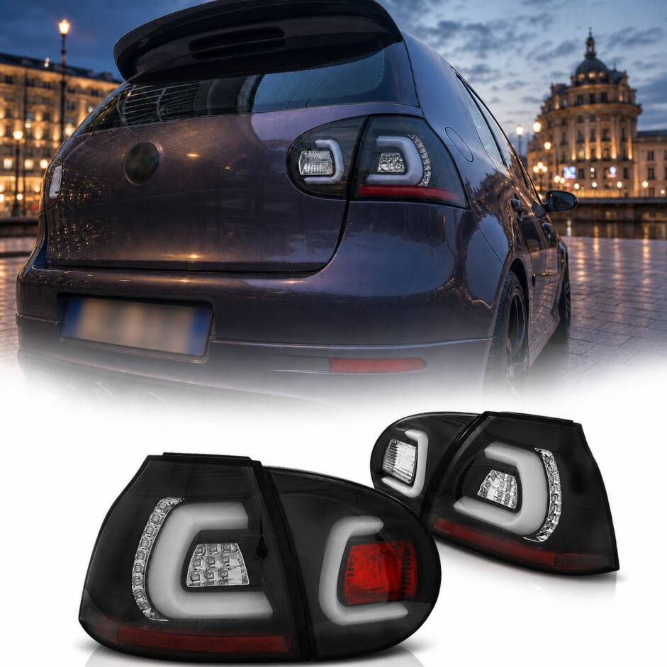 2 Feux arriere VW Golf 5 03-08 LED LTI look GTI - Noir