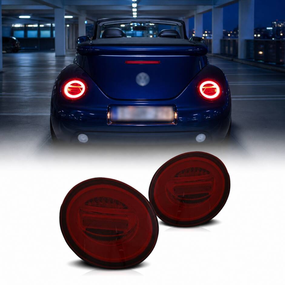2 Feux arriere VW New Beetle (3C) fullLED dynamiques - Rouge teinte