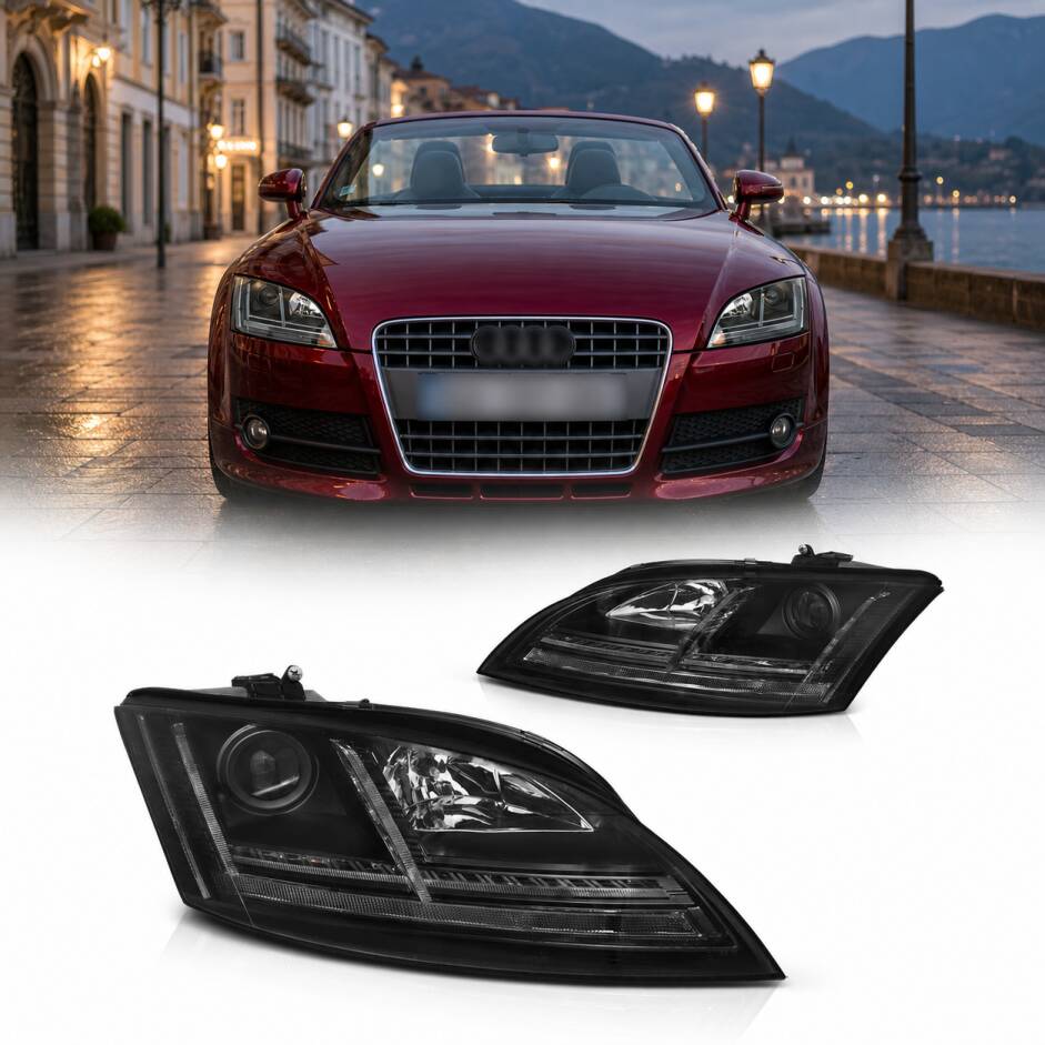 2 Phares AUDI TT 8J  06-11 - look xenon Matrix LED - Noir