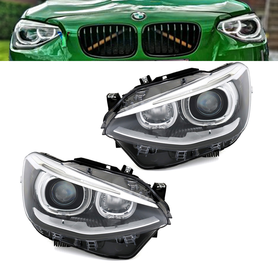 2 BMW Serie 1 F20 Angel Eyes Scheinwerfer Look Xenon LED V2 Phase 1 -  Nachbau 