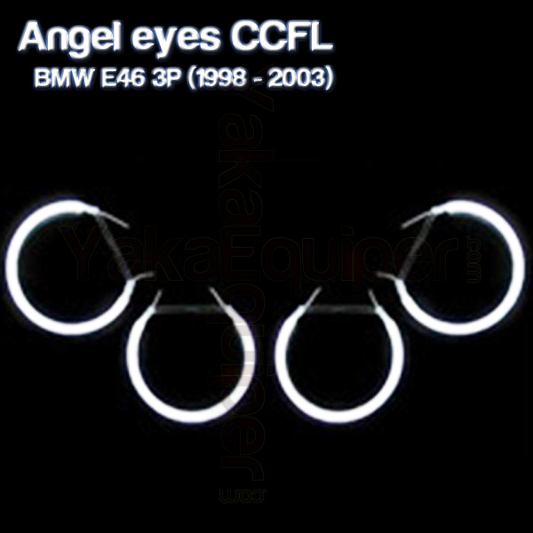 Pack 4 Anéis de olhos de anjo CCFL BMW E46 3P <2003 Branco