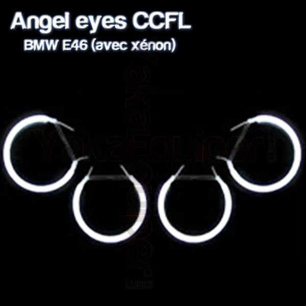 Pack 4 Angel eyes rings CCFL BMW E46 With Xenon White
