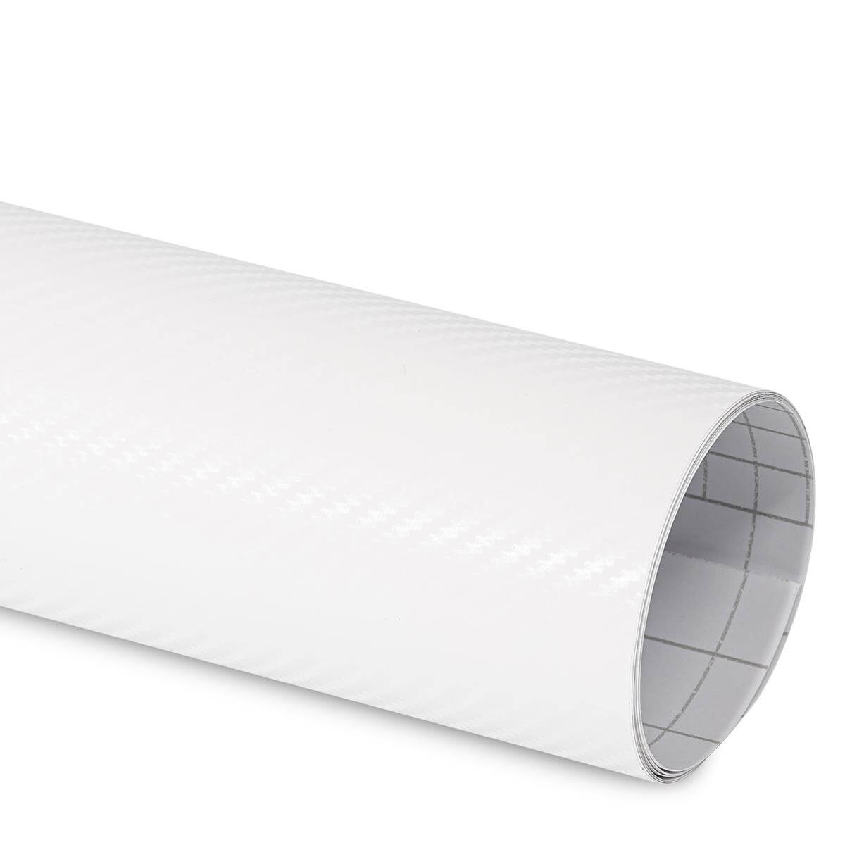 Film covering carbone 3D blanc 152 cm anti-bulles vendu au mètre