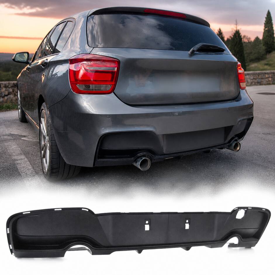 Diffuseur arriere BMW serie 1 F20 F21 phase 1 double sortie simple mat