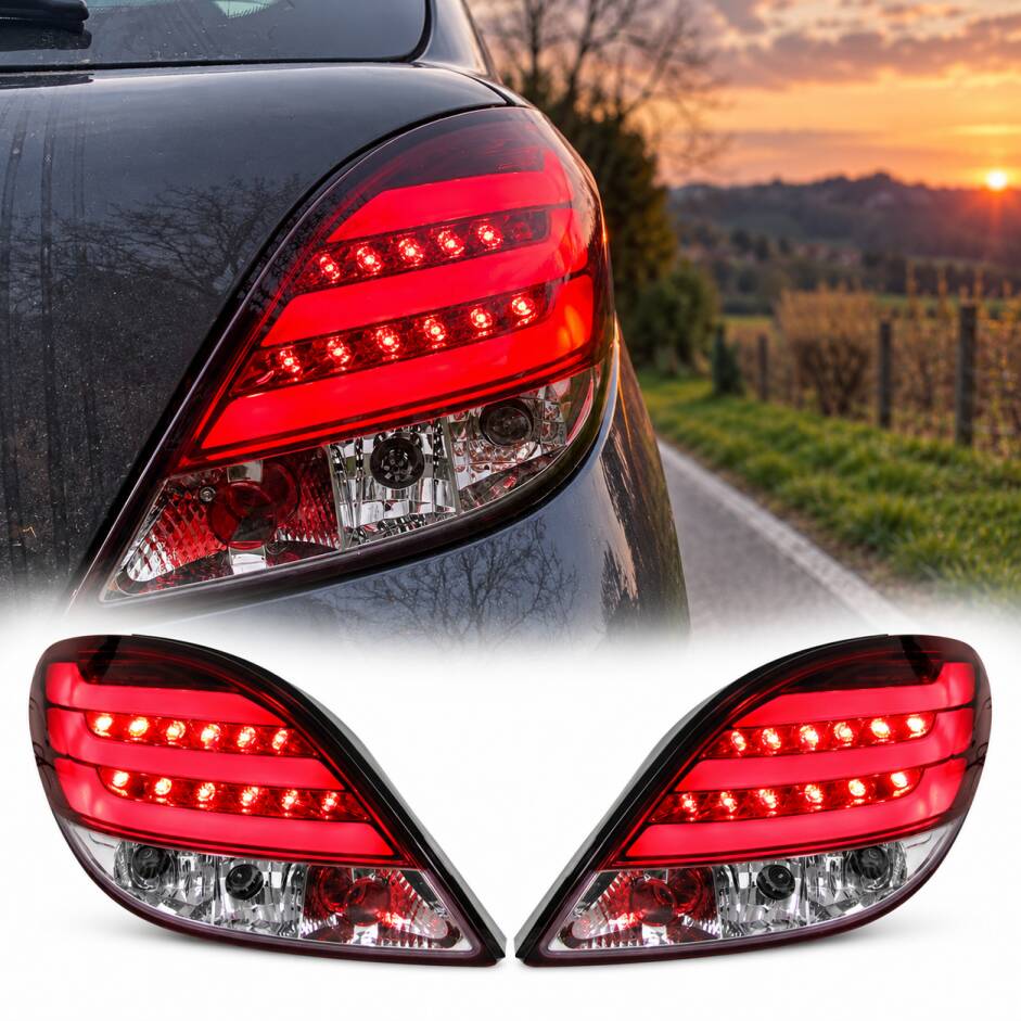 2 Feux arriere LED LTI Peugeot 207 - Rouge