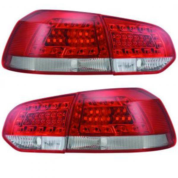 2 faróis traseiros VW Golf 6 - LED - Vermelho claro