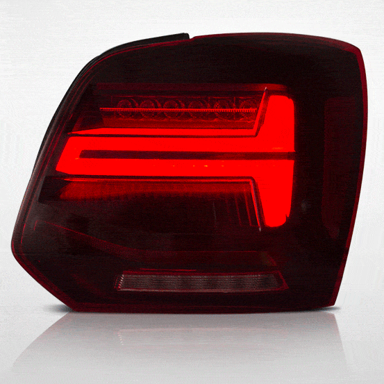 2 VW Polo 6R dynamische achterlichten - fullLED - Cherry Red