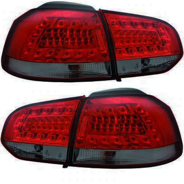 2 luces traseras VW Golf 6 - LED - Rojo ahumado