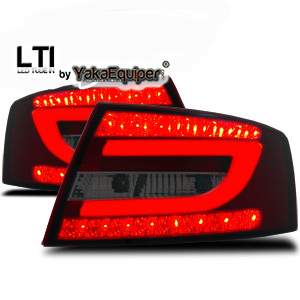 2 Rear lights AUDI A6 (C6 4F) LTI 04-08 Red / Smoke 6pin