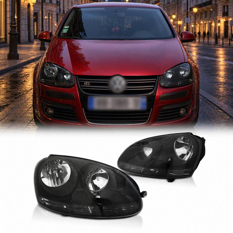 2 Phares avant VW Golf 5 03-09 - VW Jetta 05 - Noir