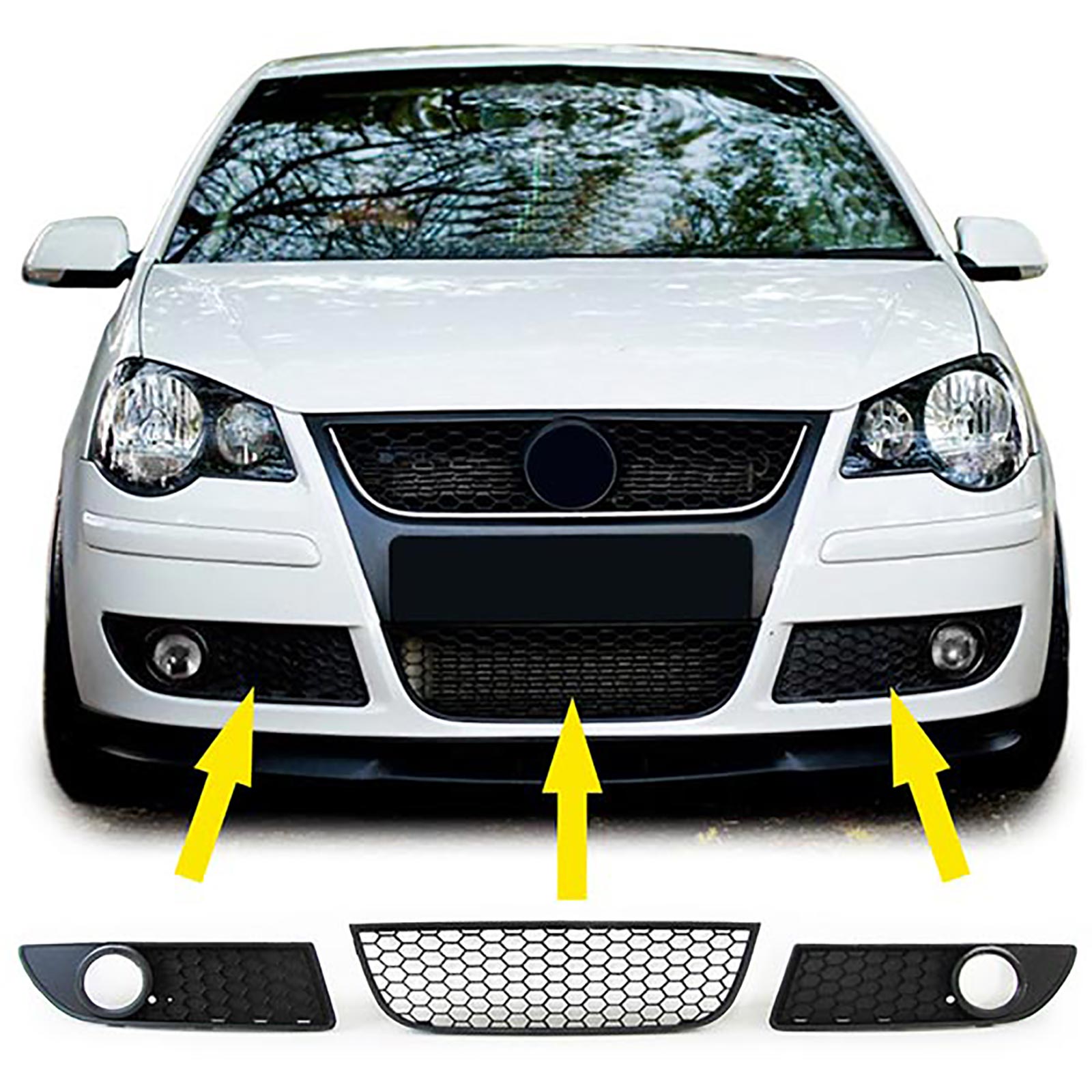 Grilles antibrouillard VW Polo 9N3 - 05-09 - look GTI 