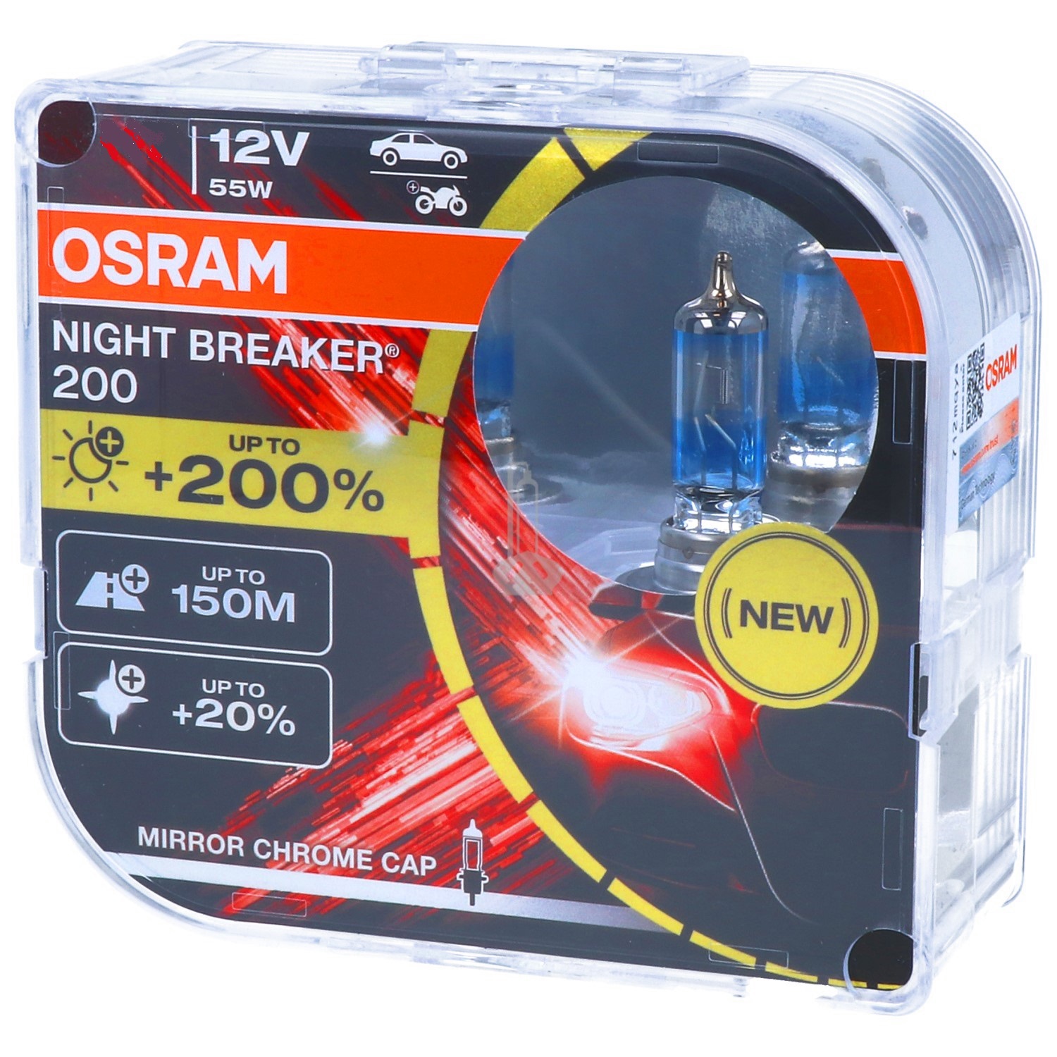 2 ampoules Osram H7 Night breaker 200 % 64210NB200-HCB 