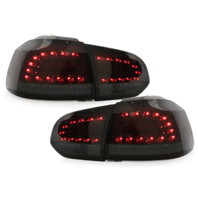 2 VW Golf 6 rear lights - LED - Smoked Red